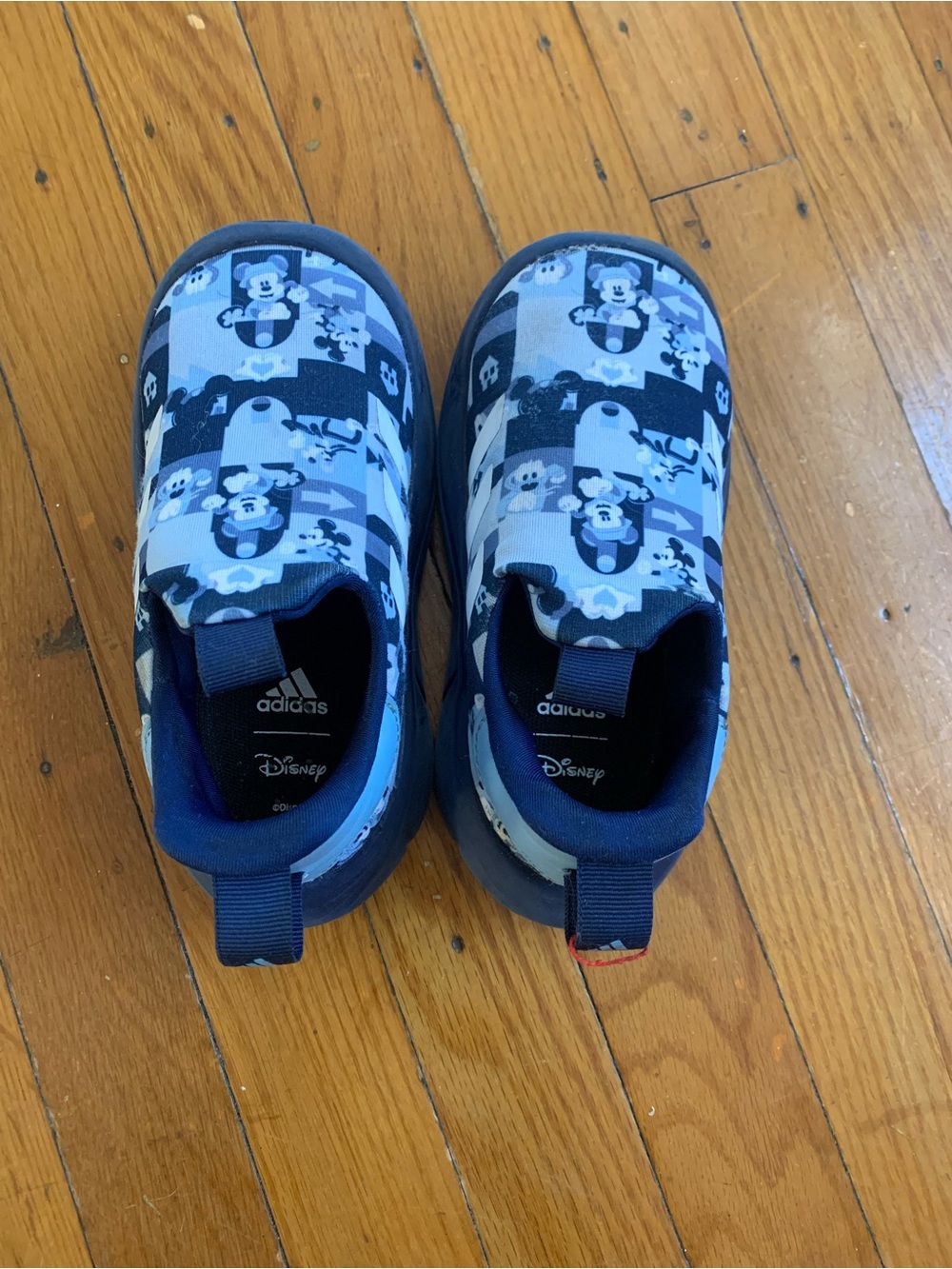 adidas Kids Navy and Light Blue Disney Slip-On Sneakers